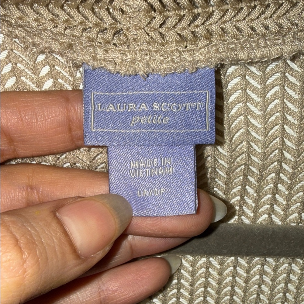 2 Cardigans Laura Scott Taupe Open-Front Lightweight and black Uniqlo Size Large - Picture 2 of 9